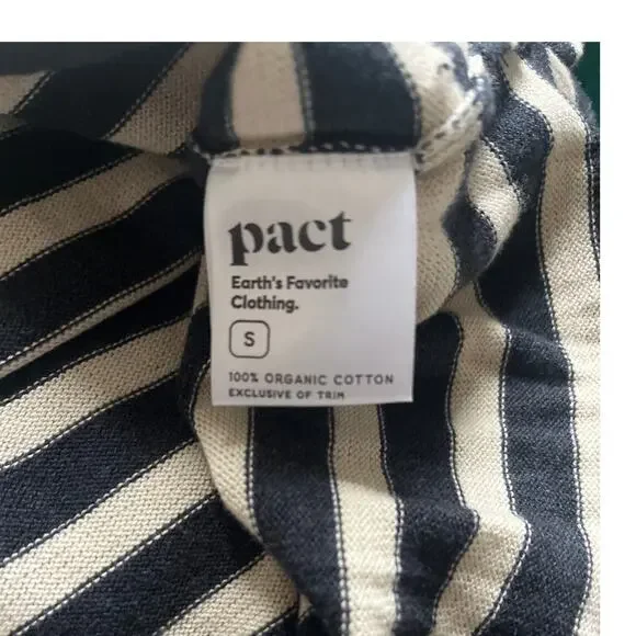 Pact 100% Organic Cotton Crew Neck Sweater Charcoal Gray and Cream Small - Picture 6 of 6